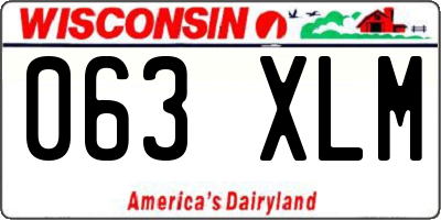 WI license plate 063XLM