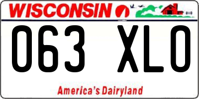 WI license plate 063XLO