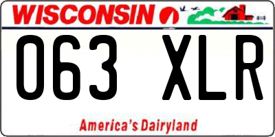 WI license plate 063XLR