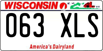 WI license plate 063XLS