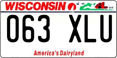 WI license plate 063XLU
