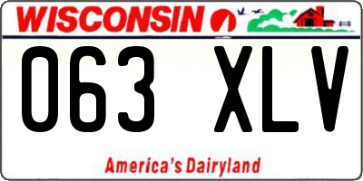 WI license plate 063XLV