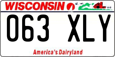 WI license plate 063XLY