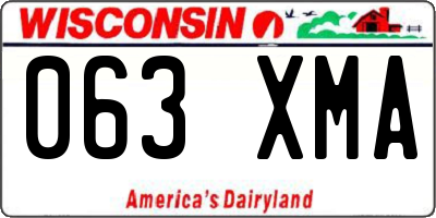 WI license plate 063XMA
