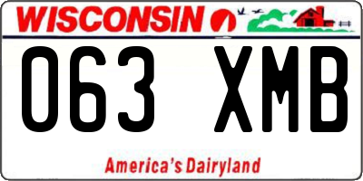 WI license plate 063XMB