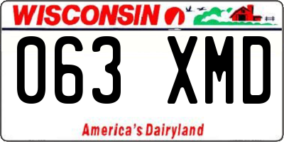 WI license plate 063XMD