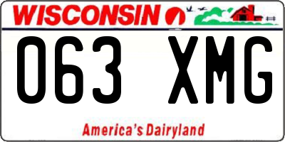WI license plate 063XMG
