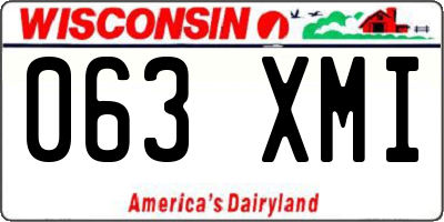 WI license plate 063XMI