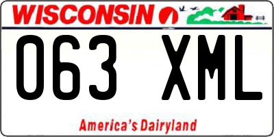 WI license plate 063XML