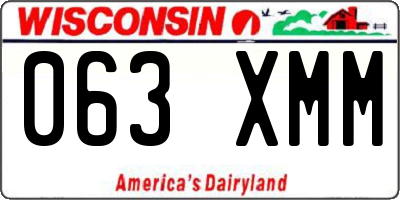 WI license plate 063XMM