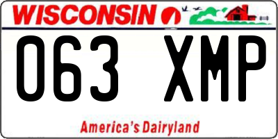 WI license plate 063XMP