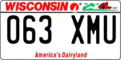 WI license plate 063XMU