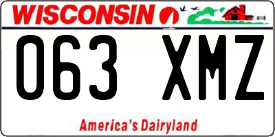 WI license plate 063XMZ