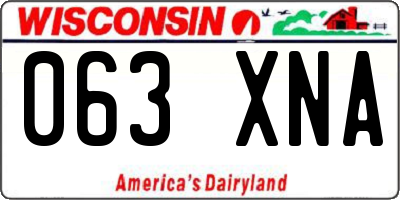 WI license plate 063XNA