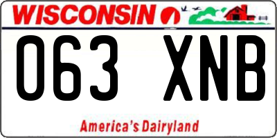 WI license plate 063XNB