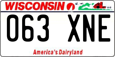 WI license plate 063XNE