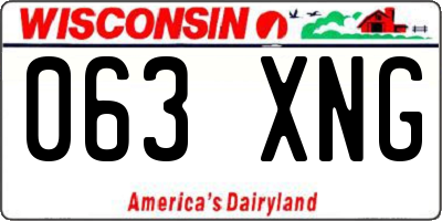 WI license plate 063XNG