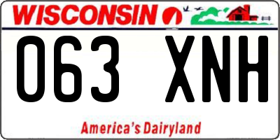 WI license plate 063XNH