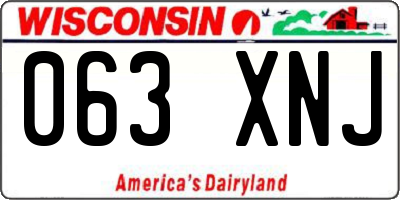 WI license plate 063XNJ