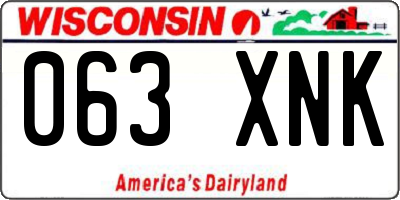 WI license plate 063XNK