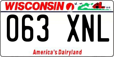 WI license plate 063XNL