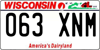 WI license plate 063XNM