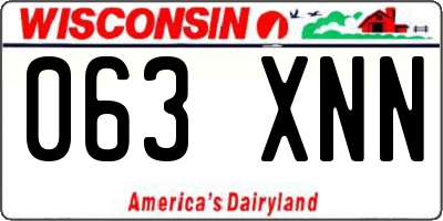 WI license plate 063XNN