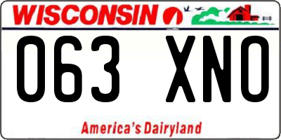 WI license plate 063XNO
