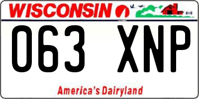 WI license plate 063XNP