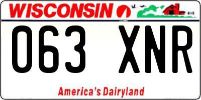 WI license plate 063XNR