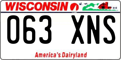 WI license plate 063XNS