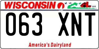 WI license plate 063XNT