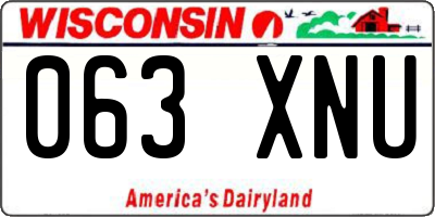 WI license plate 063XNU