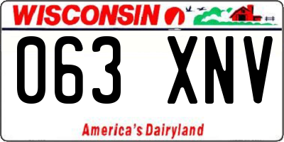 WI license plate 063XNV