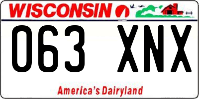 WI license plate 063XNX