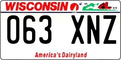 WI license plate 063XNZ