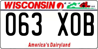 WI license plate 063XOB