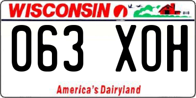 WI license plate 063XOH