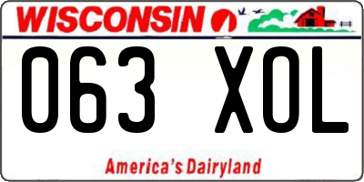 WI license plate 063XOL