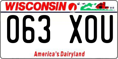 WI license plate 063XOU