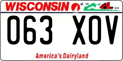 WI license plate 063XOV