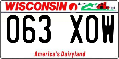 WI license plate 063XOW