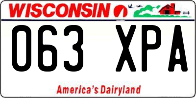 WI license plate 063XPA