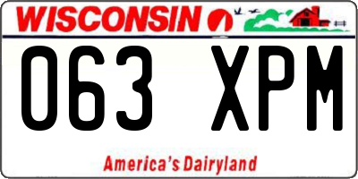 WI license plate 063XPM