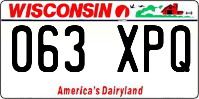 WI license plate 063XPQ