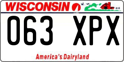 WI license plate 063XPX