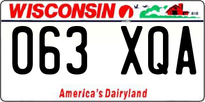 WI license plate 063XQA