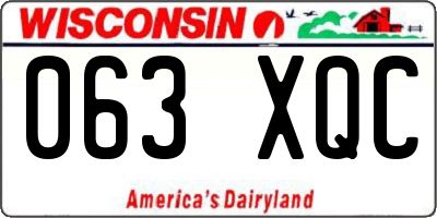 WI license plate 063XQC