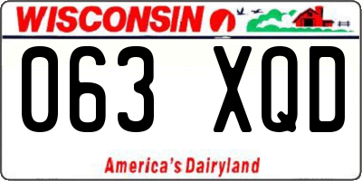 WI license plate 063XQD