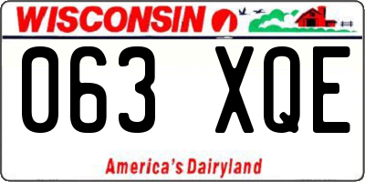 WI license plate 063XQE